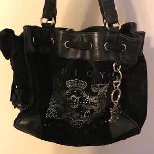 Black velour juicy couture purse